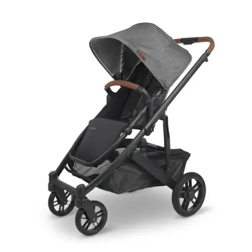 UPPAbaby Cruz V2 Pram - (Charcoal Mélange/Carbon/Saddle Leather) Greyson | Baby Bunting AU