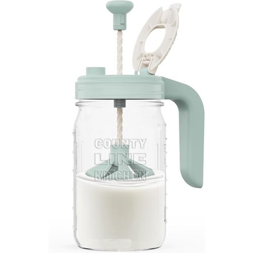 County Line Kitchen Glass Breast Milk Pitcher – 32oz, BPA-Free Formula Mixing Pitcher for Fridge with Airtight Seal, Easy Pour Glass Breastmilk and Formula Mixer