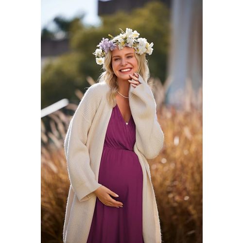 Ekouaer 3 in 1 Labor/Delivery/Hospital Gown Maternity Dress Nursing Nightgown Sleepwear for Breastfeeding