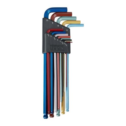 Metric Color Coded L-Shape Ball End Hex Key Set, 13 Piece