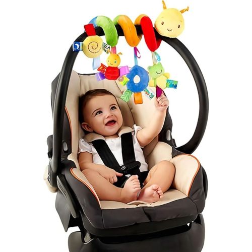 Uonlytech Crib Hanging Rattles Toys, Toy Hanging Rattles Spiral Stroller Crib Cot Toy Spiral Toy Pram Hanging for Babies Boys and Girls