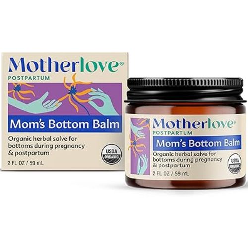 Motherlove Mom's Bottom Balm (2 oz) Organic Herbal Salve w/Witch Hazel for Bottoms During Pregnancy & Postpartum —Non-GMO Ointment