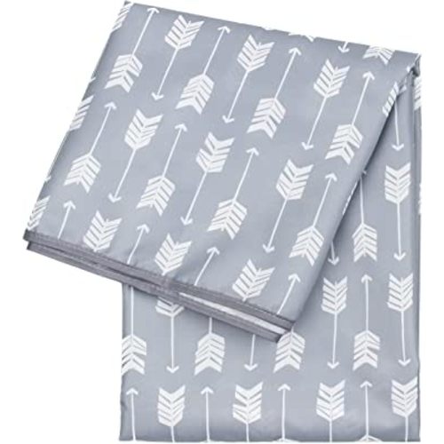Bumkins Baby Splat Mat for Under High Chair, Babies Toddlers Eating Mess Mat, Waterproof Reusable Cloth for Arts and Crafts, Playtime Mat for Kids, Floors or Tables, Fabric 42inx42in, Gray Arrows