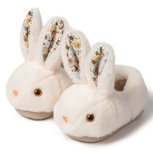 Drecage Toddler Boys Girls Slippers Kids Cute Bunny Plush Slippers Winter Warm House Shoes