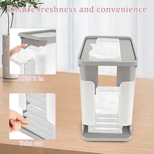 AwObEpl Plastic Breast Milk Freeze Organizer Double Insert Slots Breastmilk Freezer Container Breast Milk Storage Bin with 30 Breastmilk Bags for Fridge Refrigerator : Amazon.com.au: Baby