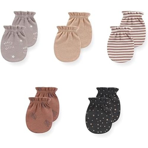 5 Pack Unisex New Born Boy Girls No Scratch Mittens Cotton Soft Baby Gloves Accessory 0-3 Months Infant Essentials