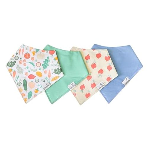 Copper Pearl Baby Bandana Drool Bibs for Drooling and Teething 4 Pack Gift Set Veggies