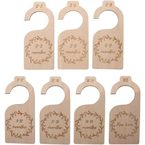 Baby Closet Dividers, Adventure Baby Closet Dividers by Month, Nursery Closet Organizer Wooden Newborn Wardrobe Divider Kids Clothes Divider to Arrange Clothes with Separator by Size (7 Pack)
