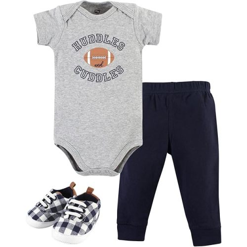 Hudson Baby Baby Cotton Bodysuit, Pant and Shoe Set