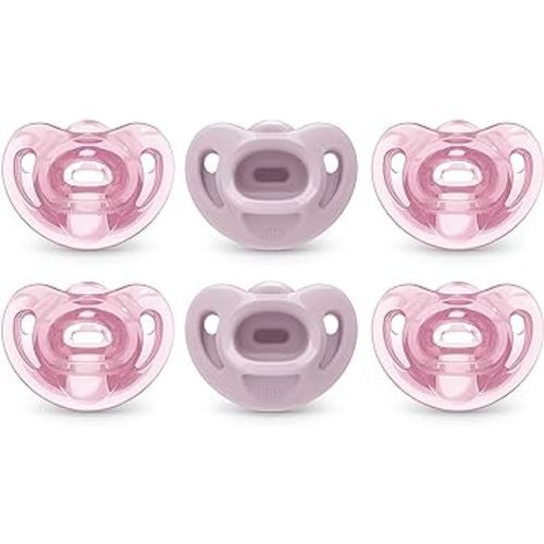 NUK Comfy Pacifiers, 0-6 Months, 6 Count (Pack of 1)