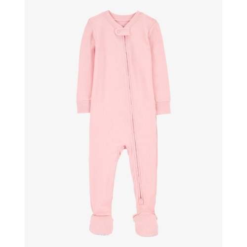 Baby Girl Solid PurelySoft Footie 1-Piece Pajamas - Pink - Carter's | Carter's