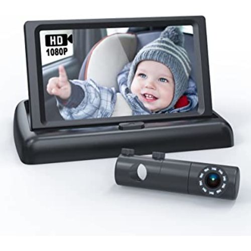 Baby Car Camera, BABYMUST 1080P Baby Car Mirror with Night Vision Function, 4.4”HD Wide Car Seat Mirror Camera to Observe Baby's Every Movement While Driving,Baby Car Monitor with 360°Fixable Camera