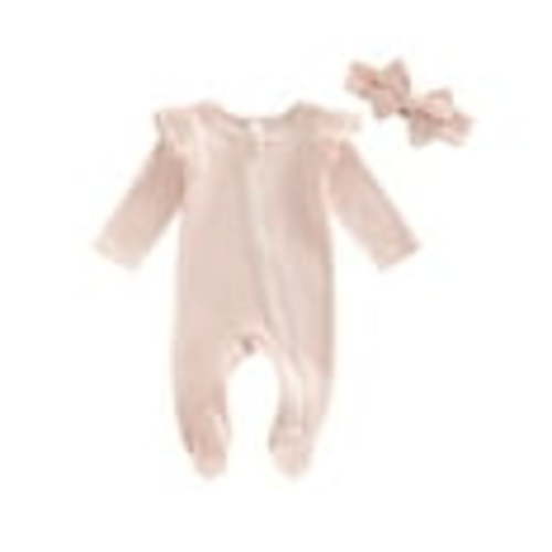TOPGOD Newborn Baby Boy Girl Zipper Footies Sleep Play Pjs Cotton One-Piece Romper Jumpsuit Pajamas Unisex