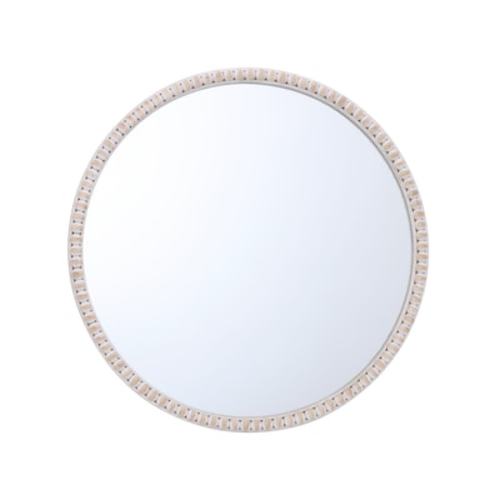 allen + roth 27.5-in W x 30-in H Round White Wash Framed Wall Mirror L1-MH-1673 at Lowes.com