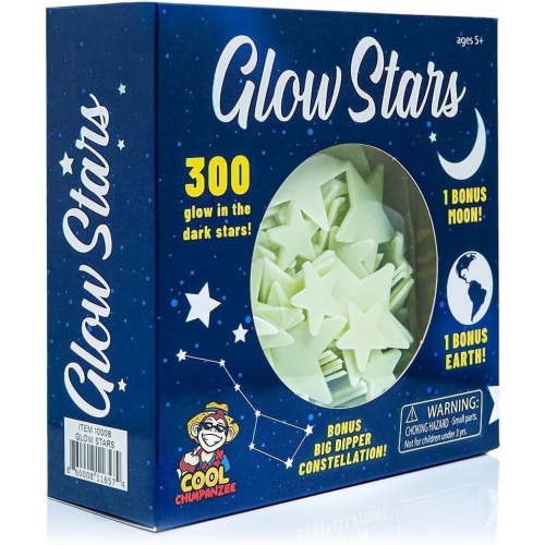 Room Decor Glow In The Dark Stars; 300 Piece Set With Safe Mounting Putty; Ceiling Stars For Bedroom Decor, Nursery And Wall Decor