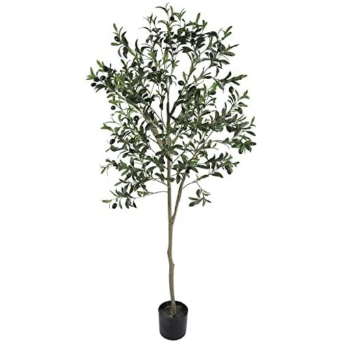 Binnny Flower 6ft Faux Olive Tree Artifcial Silk Tree UV Resistant Fake Plants for Home House Indoor Outdoor Decor 6 feet