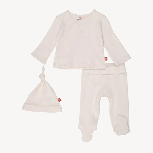 Magnetic Me NB-3M 5-12 lb whipped cream ribbed cotton magnetic home kimono set