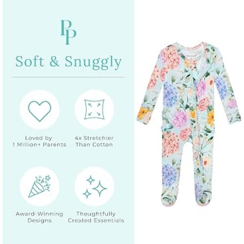 Posh Peanut Footie Pajamas for Baby Girls - Erin, 6-9 months