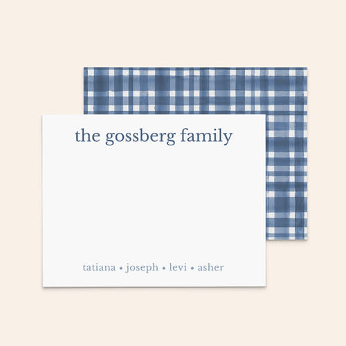 Gingham Wash Family Stationary