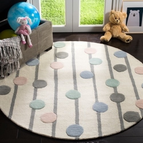SAFAVIEH Handmade Kids Ganka Dotted Stripe Wool Rug