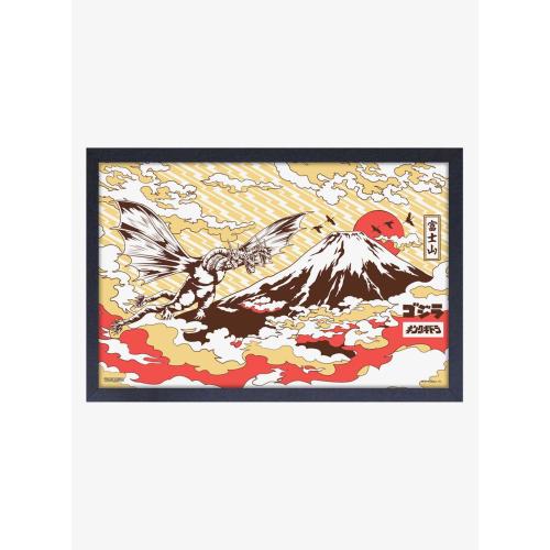 Godzilla Fuji Framed Wood Wall Art