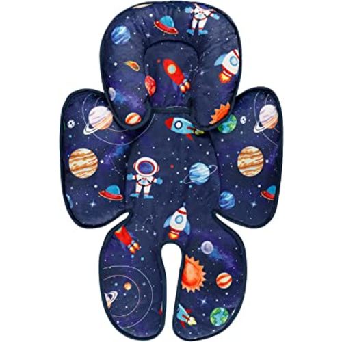SWESEN Baby Car Seat Head & Body Support, Infant Carseat Insert, Newborn Headrest Cushion for Strollers, Bouncers, Swing, Space Planet