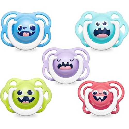 YOHKOH Baby Pacifiers, BPA-Free Newborn Soother, Soft Silicone, 0-6 Months, 5-Pack, Calming Comfort for Infants