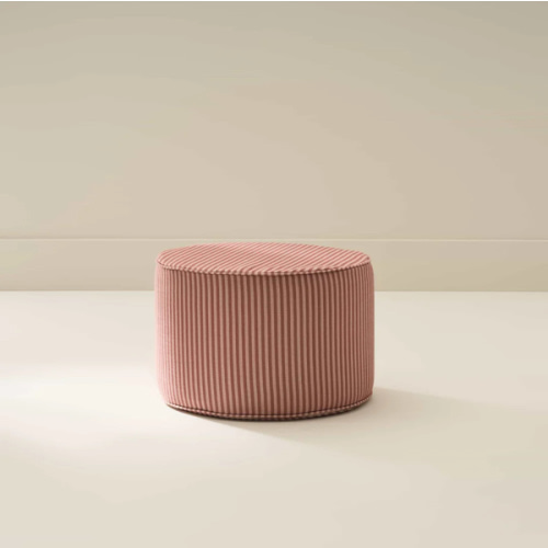 Small Finley Ottoman — Petal & Dark Rose