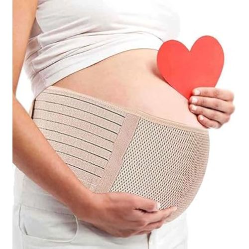Belly Band for Pregnancy Maternity Belt Pregnancy Support Belt Bump Band Abdominal Brace Belt - Relieve Lower Back, Pelvic and Hip Pain (Brown/One size)