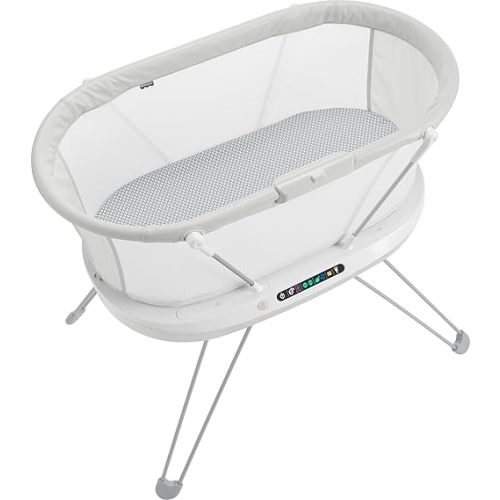 Fisher-Price Baby Bedside Sleeper Luminate Bassinet with Sound Detection plus Customizable Lights Music and Sounds for Newborns 0+ Months
