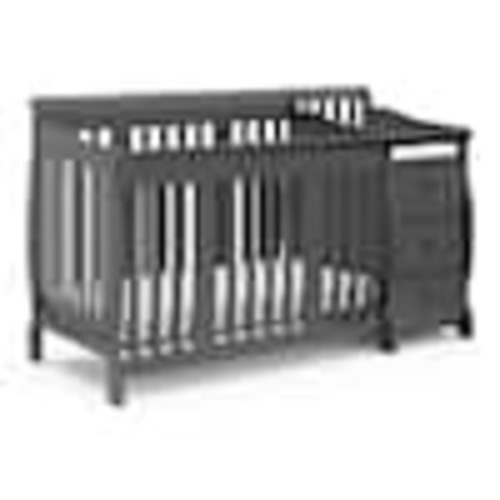 Storkcraft Portofino Gray 4-in-1 Convertible Crib and Changer 04586-47G