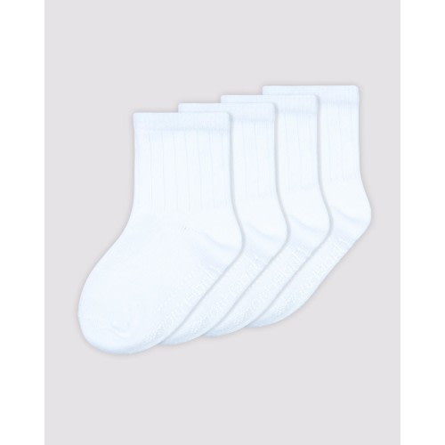 Baby Cotton Blend Ribbed Mid Crew 4 Pack - Underworks - White | Target Australia