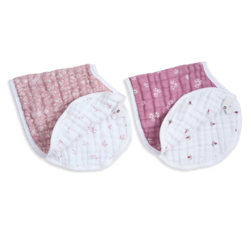 Organic Cotton Muslin Oversized Burpy Bib in Heritage Floral | aden + anais