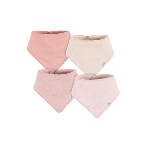Muslin Bandana Bibs 4-Pack Pinks, One Size