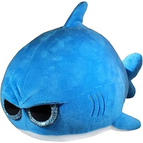 Grumpy Shark - Cute Super Soft Plush Stuffed Animal Toy (Angry Glitter Eyes) - Large 12 Inch - Unique Funny Gift for Kids and Adults
