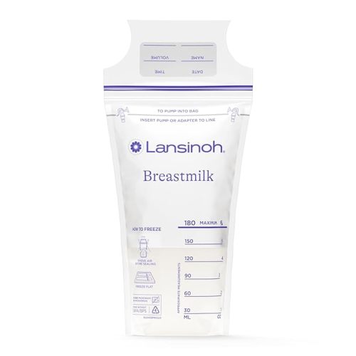 Lansinoh Breastmilk Storage Bags, 200 Count (2 Packs of 100 Bags) Milk Freezer Bags for Long Term Breastfeeding Storage, Pump Directly into Bags, Nursing Essentials