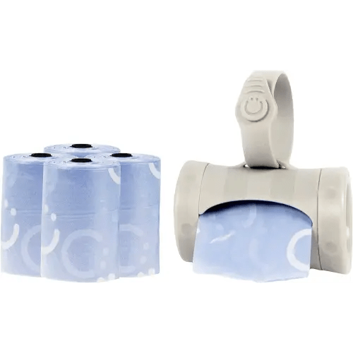 Ubbi On The Go Gray Bag Dispenser and Waste Disposal Bags Refill, Lavender Scented, Baby Savings Bundle