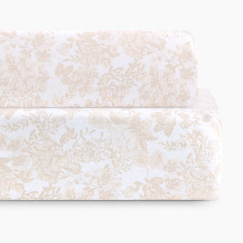 Bellini Organic Jersey Cotton Crib Sheet and Changing Pad Cover Set - Tan Floral
