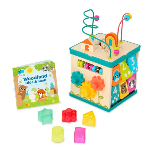 Lil' Learning Cube Tabletop Wooden Activity Cube