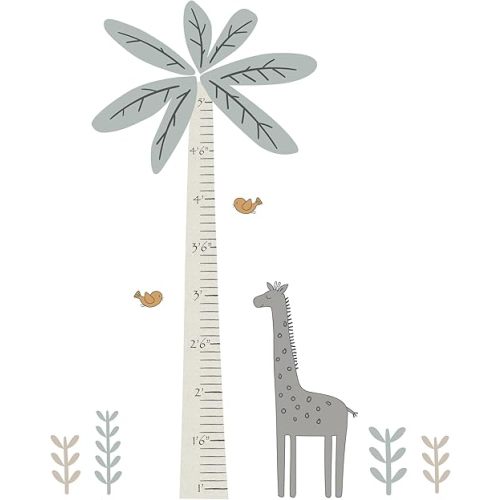 Lambs & Ivy Jungle Adventure Tree with Giraffe Wall Decal Kids Growth Chart