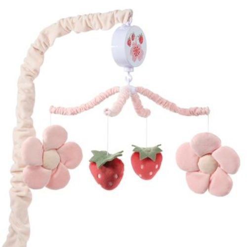 Bedtime Originals Flower Power Strawberry Musical Baby Crib Mobile Soother Toy