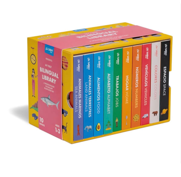 My First Bilingual Library: A Spanish-English Vocabulary Board Book Set of Colors, Numbers, Animals, ABCs, and More (Si Sabo Kids)