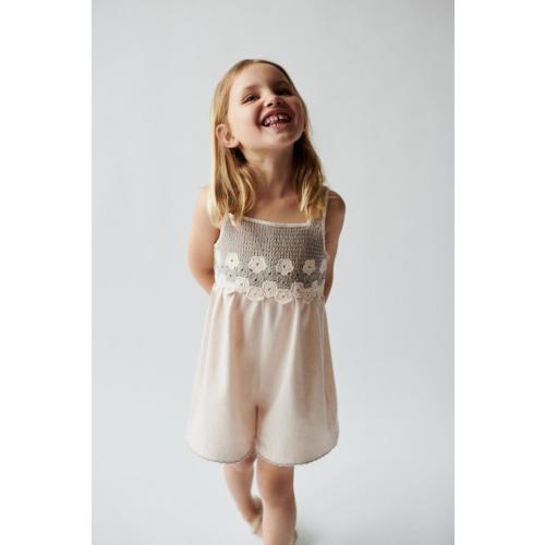 FLORAL CROCHET JUMPSUIT - Ecru | ZARA United States