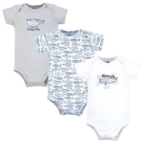 Hudson Baby Infant Boy Cotton Bodysuits, Born To Fly