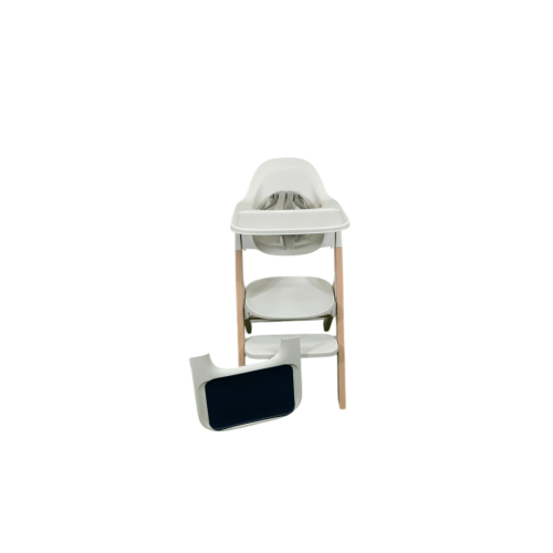 Mockingbird High Chair, 2.0, Natural Beech, White