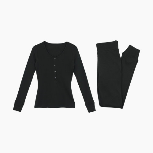L'ovedbaby Women's Organic Lounge Set - Black, M