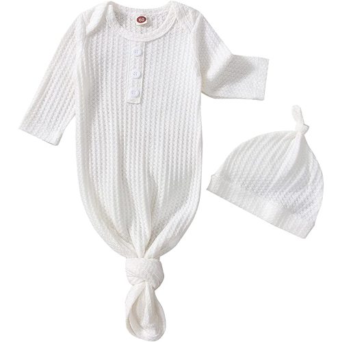 Baby Girl Boy Coming Home Knotted Gown Unisex Newborn Infant Sleep Onesie Outfit Cute Baby Winter Pajamas