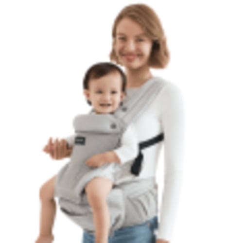 Momcozy Baby Carrier with Hip Seat, 2-in-1 Detachable Infant Hip Seat Carrier for Toddlers up to 44lbs. Breathable for Hands-Free Carrying. Fits Waist Sizes up to 47 Inches for Mom & Dad