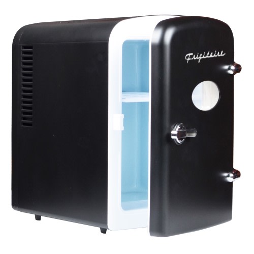 Frigidaire Beverage Refrigerator, Small Retro 6 Can Mini Desktop Fridge, EFMIS129, Black