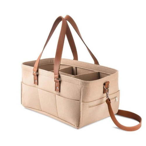 Diaper Caddy Organizer with Handle, Shoulder Strap Buckle, 3 Removable Storage Compartments, Nursery Diaper Organizer, Portable Nursery Essentiales Storage Diaper Caddy for Newborn